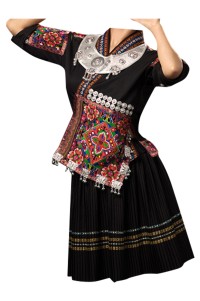 Custom-made Hmong costume female Dong design minority costume adult summer short embroidery dance performance travel clothing SKDO007 detail view-2